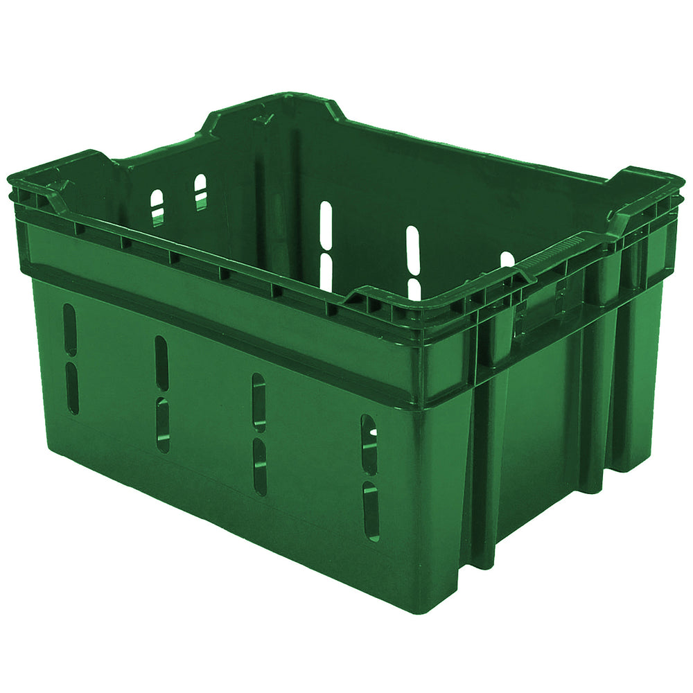 Green Ventilated Stack and Nest Container by FarrellPack