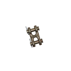 Kinedyne 3/8" Transport Grade 70 Twin Clevis by Kinedyne, forged carbon steel zinc finish, rated 6,600 lbs WLL