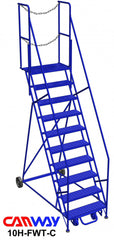 10 Step 60° Mobile Ladder Stand w/Diamond Channel Grating, Front Walk Through