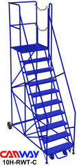 10 Step 60° Mobile Ladder Stand w/Diamond Channel Grating, Right Walk Through