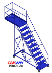 11 Step 50° Cantilever Mobile Ladder Stand, 38" overhang