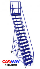 16 Step 60° Mobile Ladder Stand with Diamond Channel Grating