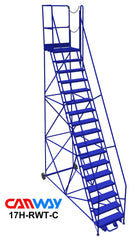 17 Step 60° Mobile Ladder Stand w/Diamond Channel Grating, Right Walk Through