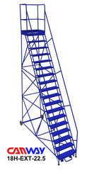 20 Step 60° Mobile Ladder Stand with Diamond Channel Grating and Extended Platform