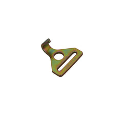 Kinedyne 2" Plate Trailer Hook showing heat-treated zinc-plated carbon steel construction and webbing slot for 2-inch straps