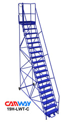 19 Step 60° Mobile Ladder Stand w/Diamond Channel Grating, Left Walk Through