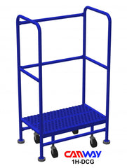 1 Step 60° Mobile Ladder Stand with Diamond Channel Grating