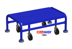1 Step 60° Mobile Ladder Stand with Diamond Channel Grating -No handrail