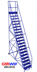 20 Step 60° Mobile Ladder Stand with Diamond Channel Grating