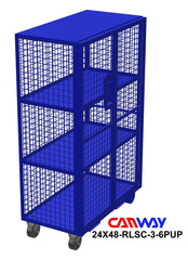 Rolling Lock-up Security Cart, Three Shelf