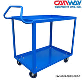 Service Cart Two Shelf with Ergonomic Handle