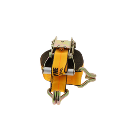Kinedyne 2" by 30' Wire Hook Ratchet Strap by Kinedyne showing polyester webbing, wide-handle ratchet and narrow wire hooks