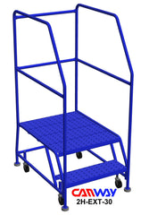 2 Step 60° Mobile Ladder Stand with Diamond Channel Grating and Extended Platform
