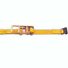 Kinedyne 3 inch by 27 foot Flat Hook Ratchet Strap with Kinedyne branding, durable polyester webbing and flat hook fittings