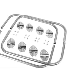 Kinedyne Cargo Hoop Set for Saf-T-Lok Bars showing two hoops and attaching hardware by Kinedyne