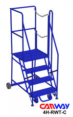 4 Step 60° Mobile Ladder Stand w/Diamond Channel Grating, Right Walk Through