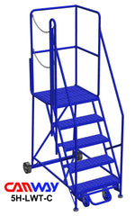 5 Step 60° Mobile Ladder Stand w/Diamond Channel Grating, Left Walk Through