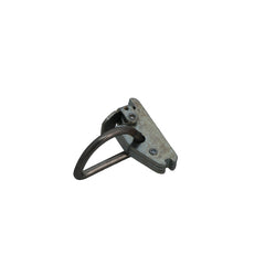 Kinedyne Series E or A Securement Point Fitting w/ 2 inch D-Ring showing zinc-plated heat-treated carbon steel anchor fitting