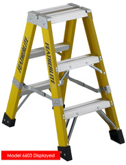 FEATHERLITE 6604 4′ EXTRA-HEAVY DUTY FIBERGLASS STEPLADDER