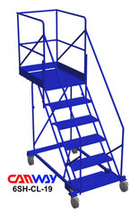 6 Step 50° Cantilever Mobile Ladder Stand, 19" overhang
