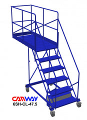 6 Step 50° Cantilever Mobile Ladder Stand, 47" overhang