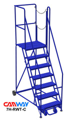 7 Step 60° Mobile Ladder Stand w/Diamond Channel Grating, Right Walk Through