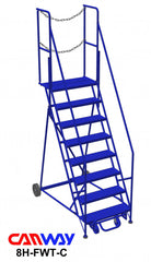 8 Step 60° Mobile Ladder Stand w/Diamond Channel Grating, Front Walk Through