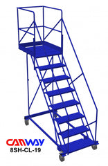 8 Step 50° Cantilever Mobile Ladder Stand, 28" overhang