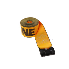 Kinedyne 4" by 30' Flat Hook Winch Strap showing 4-inch 30-foot webbing and Kinedyne 1021 flat hook