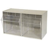 Beige 2 Compartment Tilt View Bin 12.5"x23.6"x14" - A06702P05