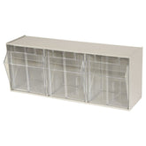 Beige 3-Compartment Tilt View Bin 7-7/8" x 23-5/8" x 9-7/16" - A06703P05