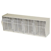 Beige 4 Compartment Tilt View Bin, 6-3/4" x 23-5/8" x 8-3/16" - A06704P05