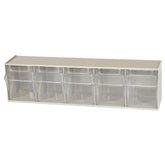 Beige 5-Compartment Tilt View Bin 5-3/8" x 23-5/8" x 6-1/2" - A06705P05