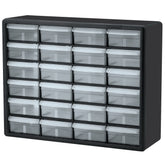 Black Plastic Storage Cabinet 20" w/ 24 Drawers - A10124E10