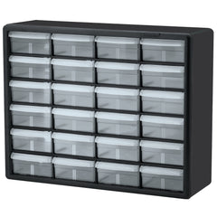 Black Plastic Storage Cabinet 20" w/ 24 Drawers - A10124E10