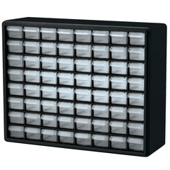 Black 20" Plastic Storage Cabinet w/ 64 Drawers - A10164E10