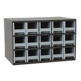 Grey 17"x11"x11" Steel Modular Cabinet w/ 15 Drawers - A19715M