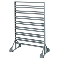 Grey 36" x 20" x 53" 2-Sided Rail Bin Rack - A30016M