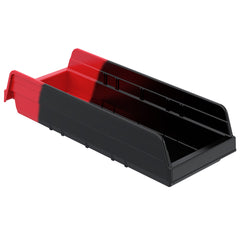 Black/Red 17-7/8" x 6-5/8" x 4" Indicator Bin - A36468BLKRED