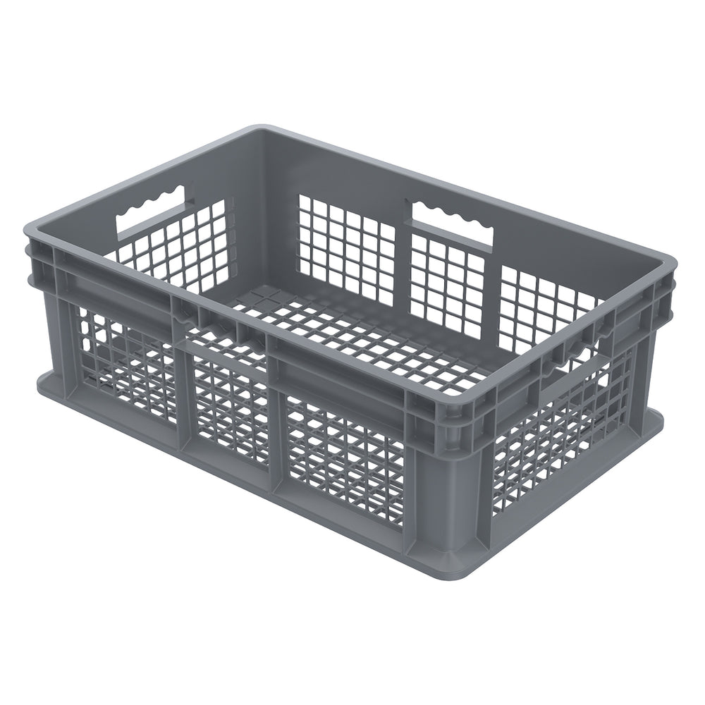 Grey Vented Straight Wall Container by FarrellPack