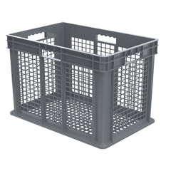 Grey Vented Straight Wall Container by FarrellPack