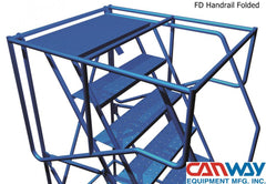 8 Step 60° Mobile Ladder Stand w/Diamond Channel Grating, Fold Down Handrail
