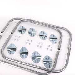 Kinedyne Cargo Hoop Set for Saf-T-Lok Bars showing two hoops and attaching hardware by Kinedyne