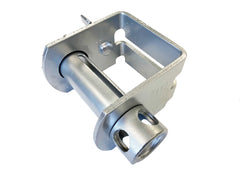 Kinedyne Standard Silver Powder Coated Sliding Double L Winch for flatbed tie-downs, durable zinc-plated and powder-coated steel