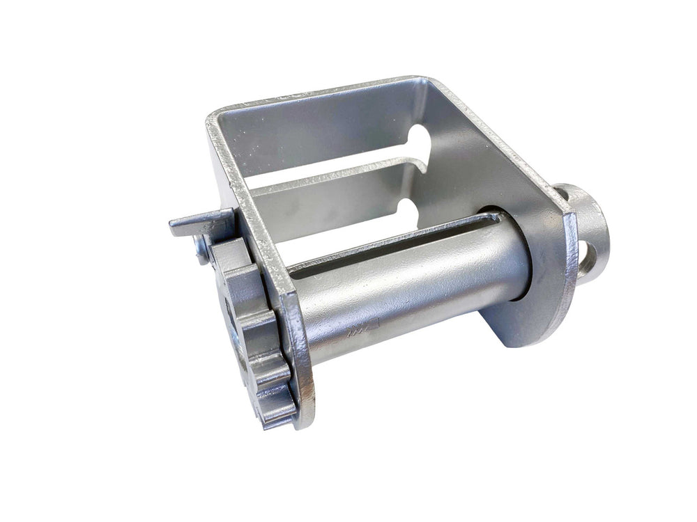 Kinedyne Standard Silver Powder Coated Sliding Double L Winch for flatbed tie-downs, durable zinc-plated and powder-coated steel