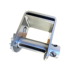Kinedyne Storable Silver Powder Coated Sliding Double L Winch showing storable webbing and powder coated housing