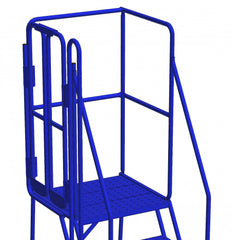 18 Step 60° Mobile Ladder Stand w/Diamond Channel Grating, Left Walk Through, Double Gate