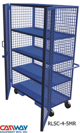 Rolling Lock-up Security Cart, Four Shelf