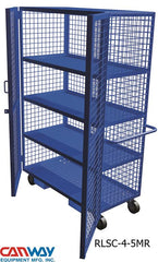 Rolling Lock-up Security Cart, Four Shelf