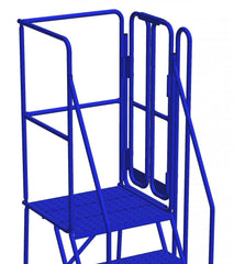 5 Step 60° Mobile Ladder Stand w/Diamond Channel Grating, Right Walk Through, Double Gate